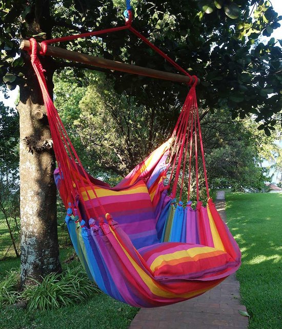 Chaise Hamac Coton Rouge Rainbow
